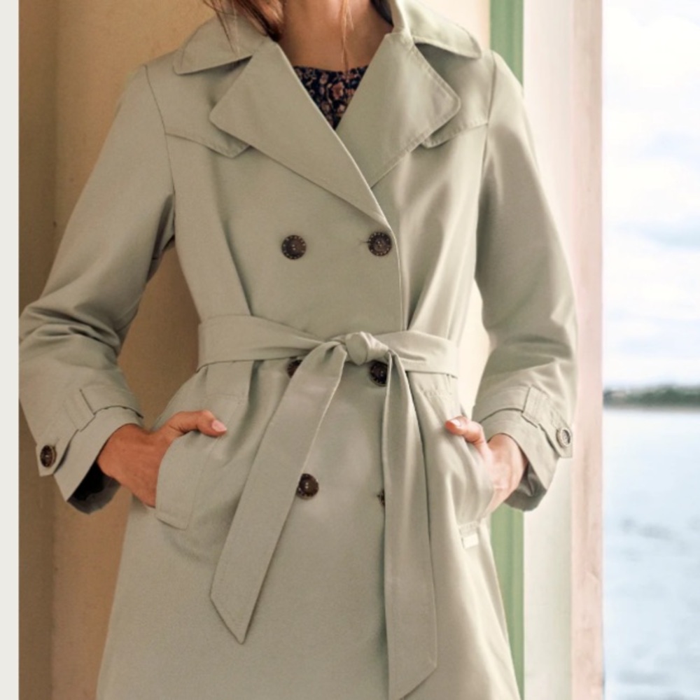 Draper James Meghan Trench Coat in Spring Sage XXL